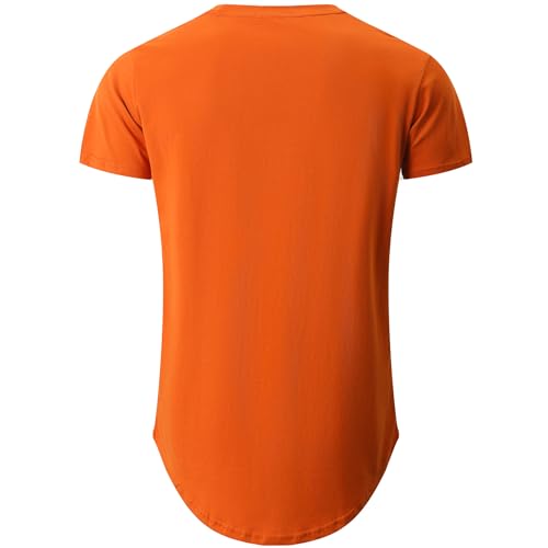 Image of KLIEGOU Men's 100% Cotton Longline T-Shirt, Pre-Shrunk Soft