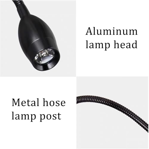 Apliques de pared LED con interruptor enchufe cable flexible lámpara lectura plata 4