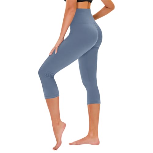 Image of TNNZEET Capri Leggings for Women - Tummy Control High Waisted Soft Yoga Pants for Gym Workout