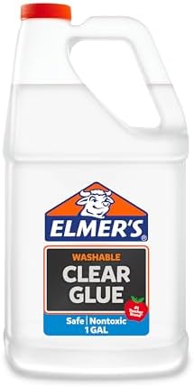 Elmers Clear Liquid School Glue, 1 Gallon, Washable, 1 Teacher Brand - Arts Crafts, Teacher Supplies, Great for Making Slime.