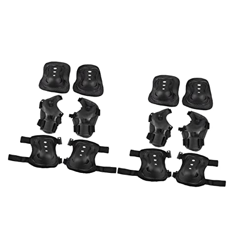 ibasenice 12pcs Boys and Girls Protective Gear Elbow and Knee Pads for Outdoor Sports Comfortable and Stylish Design for Skateboarding Cycling and Scooter Riding Black