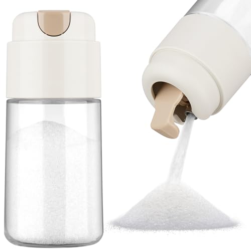 NiHome Zuckerstreuer Glas 320 ml mit Automatischem Ausgießmechanismus Zuckerdose Lebensmittelechtem Glas Zuckerspender für Zucker Salz oder Kaffeesahne Ideal für Küche und Kaffeestation
