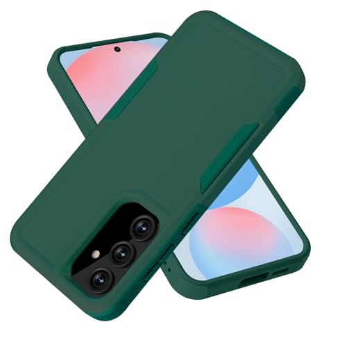 XZPPZH for Samsung Galaxy S25 Case Dual Layer Protective S25 Phone Case Heavy Duty Protection [Anti-Scratch] [Anti-Fingerprint] Non-Slip Shockproof Phone Case Dark Green