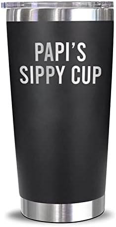 Yanashop88 Papi's Sippy Cup Travel Mug Tumbler - Papi Tumbler - Funny Father's Day Birthday Christmas Gifts For Papi - New Papi Tumbler - Gifts From Son Daughter image 5