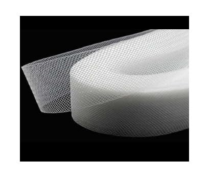 Braid/Boning Can can Net Strip/Trim Boutique Fabric for Sewing Wedding Dresses, Dance Dress, Skirt, Hat, DIY and Costume Accessories Length -40 Miters and Width -0.5 inch White-image-4
