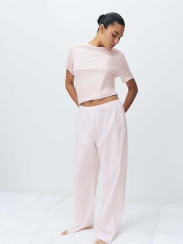 Miniatura 3 de Marks & Spencer Pantalones de Pijama de Algodón Puro Tejido para Mujer, Cintura Elástica, Acabado Afelpado