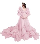 FEBUBETT Tulle Maternity Dresses for Photoshoot Off Shoulder Maternity Gowns for Baby Shower Preg...