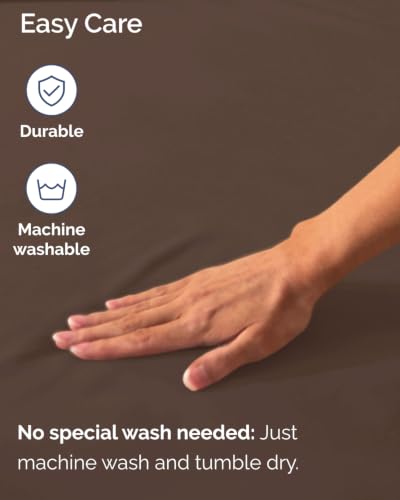 Image of Extra Deep Flex Top Split Head King Fitted Sheet - Hotel Luxury Single Fitted Sheet Only - Easily Fits 18 inch to 24 inch Mattress - Ultra Soft, Wrinkle Free w /Extra Deep Pockets - Brown