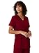 floralhue Scrubs for Women, Soft V-Neck Scrub Tops, Stretchy Medical Uniform with 5 Pockets, Breathable & Easy Care, Burgundy, M