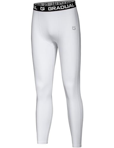 G Gradual Boys' Compression Pants Youth Thermal Base Layer Fleece Tights Sports Basketball Leggings for Boys