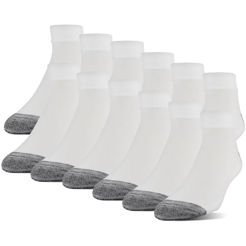 Gildan Men's Polyester Half Cushion Low Cut Socks, 12-pack
