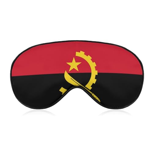 Angola Flag Sleep Mask Eye Shade Cover Adjustable Strap for Travel Lunch Break Women Men