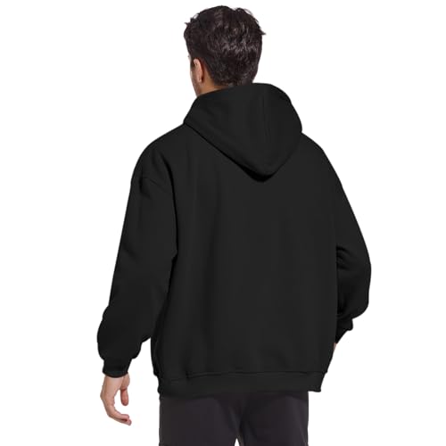 Men's Fleece Basic Solid Color Hoodie Plain Loose Fit Hooded Sweatshirt Trendy Casual Pullover With Pockets4
