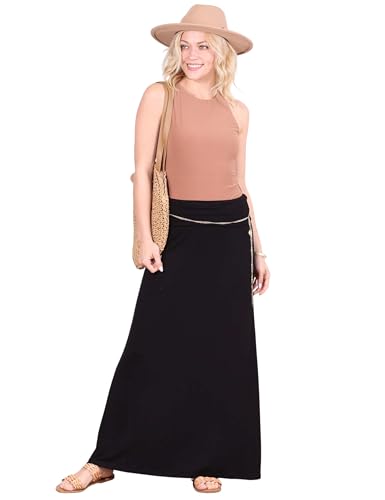 Popana Womens Long Maxi Skirt - Long Skirts for Women Trendy - Casual Convertible Sundress Plus Size Maxi Skirt