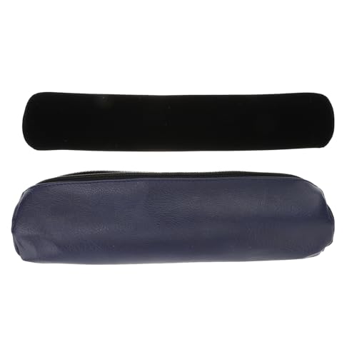 IMIKEYA Borsa organizer per gioielli per braccialetti e bracciali con coperchio in pelle sintetica blu scuro e rotolo di spugna nero rimovibile custodia portatile per viaggio e