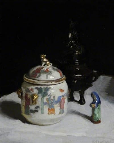 Lienzo Il Vaso Cinese Sir George Clausen para solucionar paredes vacías en el dormitorio