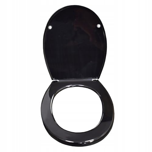 SEPIO Toilettendeckel - Model 100 - Oval Schwarz - Antibakterieller WC-Sitz - Poliprypylen Klodeckel mit Einfache Montage und Reinigung - Universal Klobrille