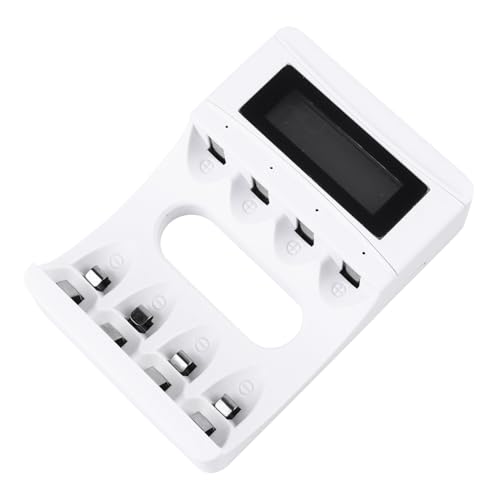 Cargador de batería LCD Operitacx de múltiples bahías con pantalla digital para pilas recargables