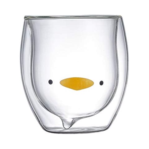 RSTYS Cute Mugs, Insulated Double Wall Glass Duck Tea Cup Animal Milk Cup Coffee Cup Christmas Creative Present Cup Best Gifts for Colleagues Friends and Birthday Cover