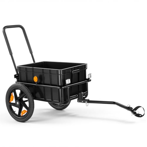 Image of VEVOR Bike Cargo Trailer, 88 /100 /160 lbs Load Capacity, Heavy-Duty Bicycle Wagon Cart, Foldable Compact Storage with Universal Hitch