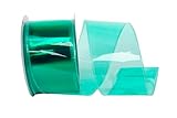 Reliant Ribbon Jelly Vinyl Wired Edge Ribbon, Aqua