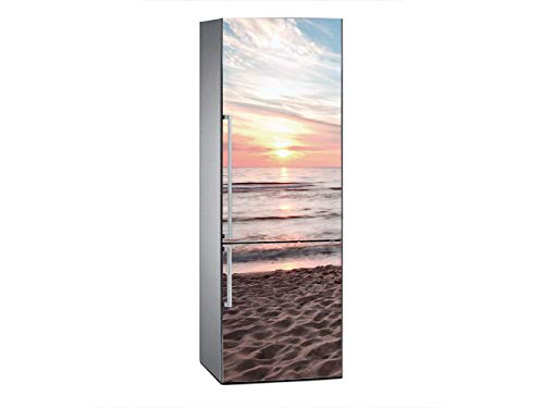 Vinilo para Frigorífico Puesta de Sol en la Playa 185x60cm | Adhesivo Resistente y Económico | Pegatina Adhesiva Decorativa de Diseño Elegante