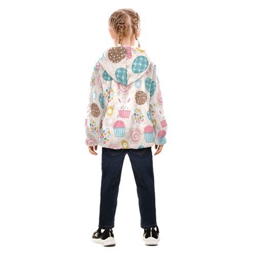OTVEE Easter Cupcake Rabbit Eggs Kids Hoodie Jacket Fall Spring Full Zip Warm Outwear Coat4