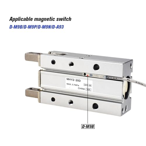 Cilindro de pinza MHY2 25D con apertura de 180 grados para un agarre neumático preciso y seguro 7