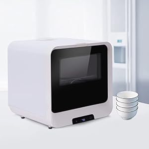 Futchoy Mini-vaatwasser 45 cm, tafelvaatwasser met 4 spoelprogramma’s en luchtdrogfunctie, volautomatische vaatwasser…