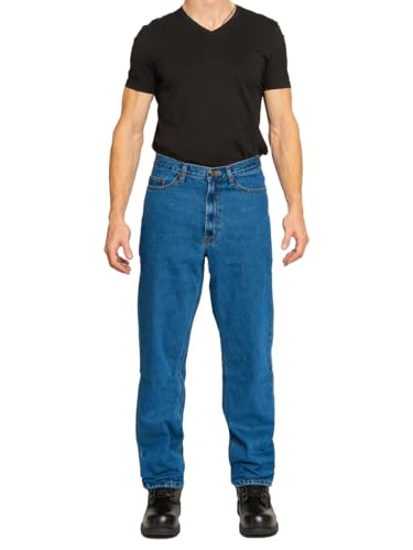 FULL BLUE 5 Pocket Denim Jeans, Straight Legs, Sits at Waist, Relaxed Thighs4