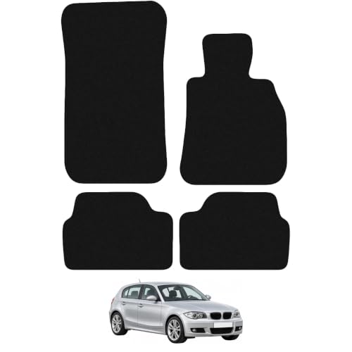 Image of car mats for BMW 1 Series E87 Hatch 2004-2011 Car Mats UK-Made Tailored Fit Carpet Floor Mats Full Coverage Compatible Accessory Black Trim