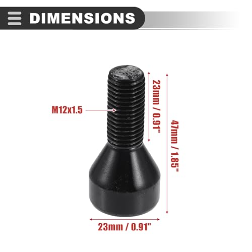 Image of Motoforti Wheel Lock Set Lug Nuts Bolts, Wheel Lock Bolt,for BMW 528i 1978-1987,Metal,No.36136786419,Black, Bronze Tone