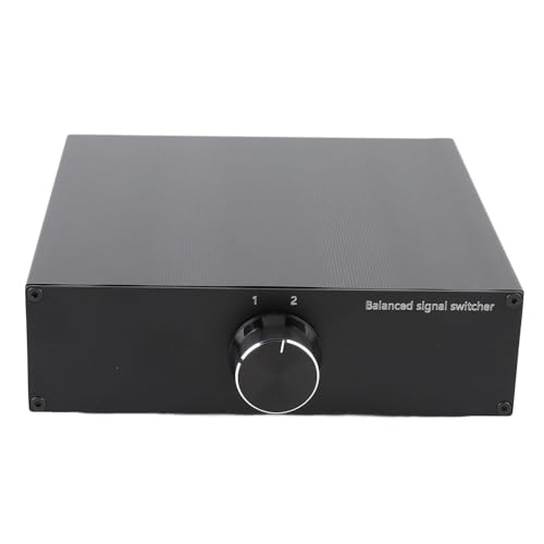XLR Audio Splitter, 1 in 2 Out Signal Distribution Box with Aluminum Alloy Housing for Studio, Live...