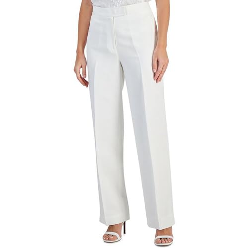 Anne Klein Womens Pocket Solid Wide Leg Pants
