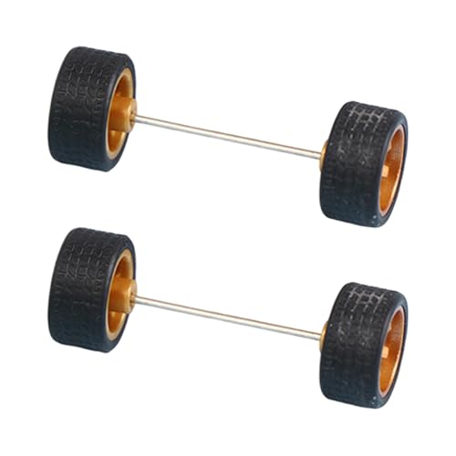 Fenteer - Fenteer 2 Stück Räder im Maßstab 1/64, ferngesteuerte Autoteile, Leichtmetallfelgen mit Autorädern, Achsen für Automodelle, Jungenzubehör, Bronze
