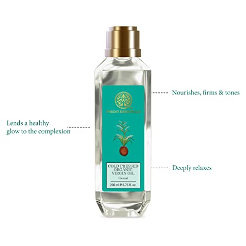 Forest Essentials Organic Cold Pressed Virgin Oil Coconut | Rich in Vitamin E with Pure Coconut Massage Oil For Hair & Skin | 200 ml - Image 3