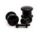 Single Flare Black Agate Stone Plugs - 8g 3mm - Sold As a Pair