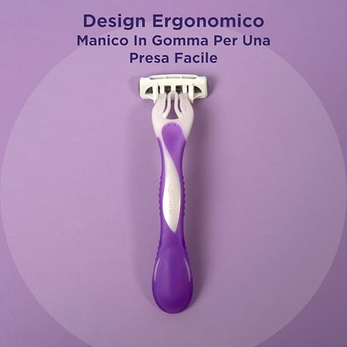 Wilkinson Sword - MyIntuition Quattro Smooth Violet Bloom - Einwegrasierer - 2 Gleitstreifen mit Aloe Vera und Vitamin E - Packung 3+1 – Ansicht 6