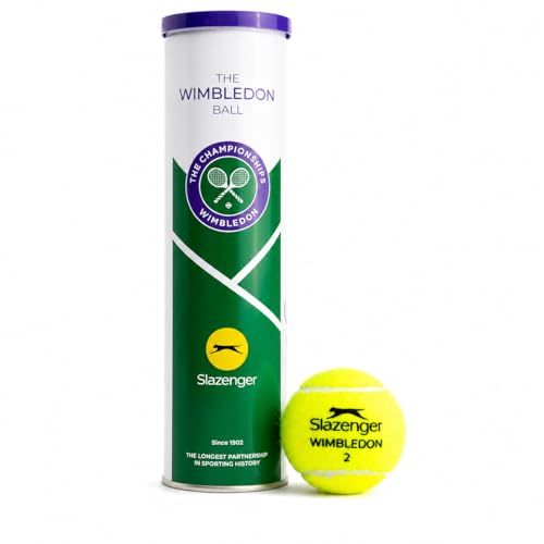 Slazenger Unisex Wimbledon 4tin Tennis Balls Yellow Tube Of 4 EU