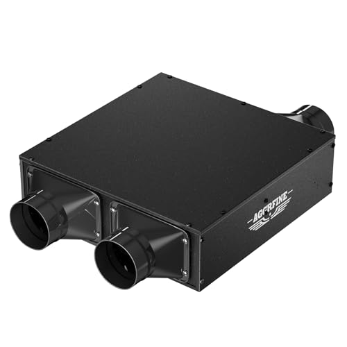 Aggrfine 230CFM Inline Bathroom Exhaust Fan - Ultra Quiet Inline Exhaust Fan Remote Mount with 3M Power Cord, Inline Fan for Garage, Bathroom, Restaurant, Office, Hotel(2 Air Inlets)