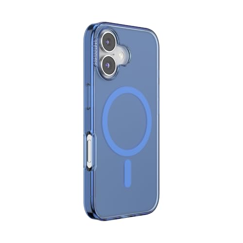 Image of POPSOCKETS Polycarbonate iPhone 16 Protective Case Compatible with Magsafe, Phone Case for iPhone 16, Wireless Charging Compatible - Vermeer Blue