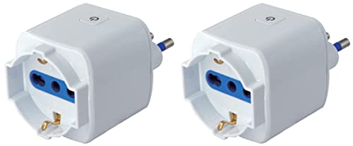 Homcloud Confezione Da 2 Di Spina Intelligente Wi-Fi P40 Presa Schuko + Bipasso (Italiana Tipo L), Wifi Smart, Timer E Controllo Remoto Da App, Compat