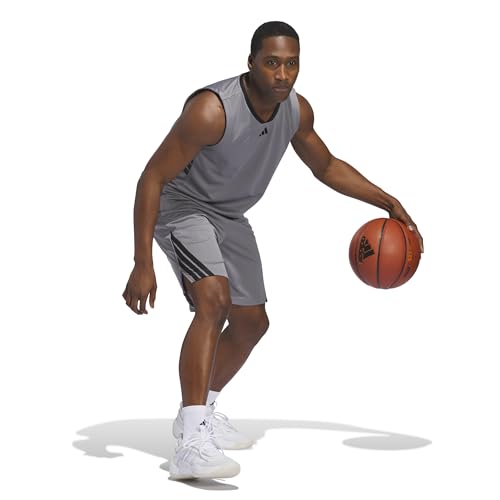 adidas Herren Basketball Legends Tank Shirt, Grey Three/Black, S – Ansicht 6
