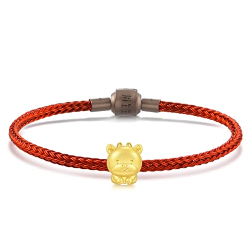 Image of CHOW SANG SANG 999 24K Solid Gold Mini Charm Chinese Zodiac Lovely Cute Animal Mini Charm Bracelet for Women