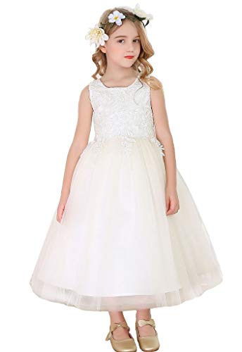 Bow Dream Lace Flower Girl Dress Wedding First Holy Communion Baptism Dresses
