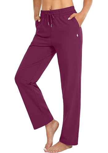 SANTINY Women's Cotton Sweatpants Yoga Lounge Sweat Pants (Rose_29M)