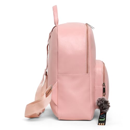 Image of Velouria Stylish Leather Backpack for Men & Women | Premium Small Bag with Front Pocket | Travel, Office & College Backpack | Trendy PU Leather Girls Bag