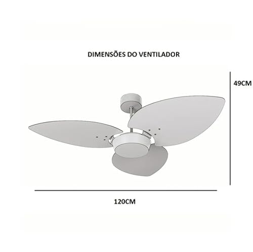 Ventilador de Teto Natuvent Dahlia No Light 3 Pás Madeira Freijó (110, Volts)