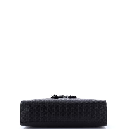 Pre-Loved Emily Chain Flap Bag Microguccissima Leather Medium, Black4