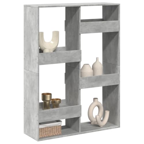GCHDHAPB Estanterías para el hogar, estanterías y estantes de pie, divisor de habitación gris hormigón, 100 x 33 x 135 cm, madera de ingeniería